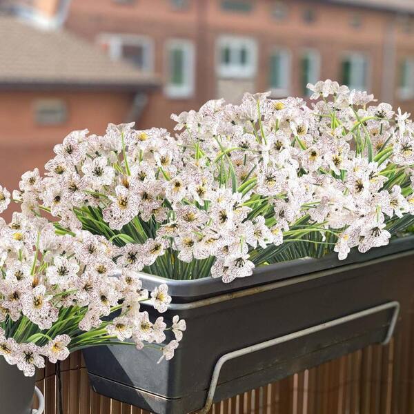 13 in. White 24 Bundles Artificial other Flowers for Outdoors