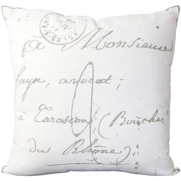Livabliss Assignat Ivory Graphic Polyester 18 in. x 18 in. Throw Pillow