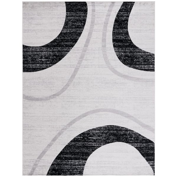 Skyler 9 ft. x 12 ft. Ivory Gray/Black Abstract Area Rug