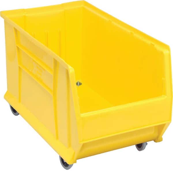 QUANTUM STORAGE SYSTEMS 30 in. Quantum Hulk Mobile 24 Gal. Storage Tote in Yellow (1-Pack)