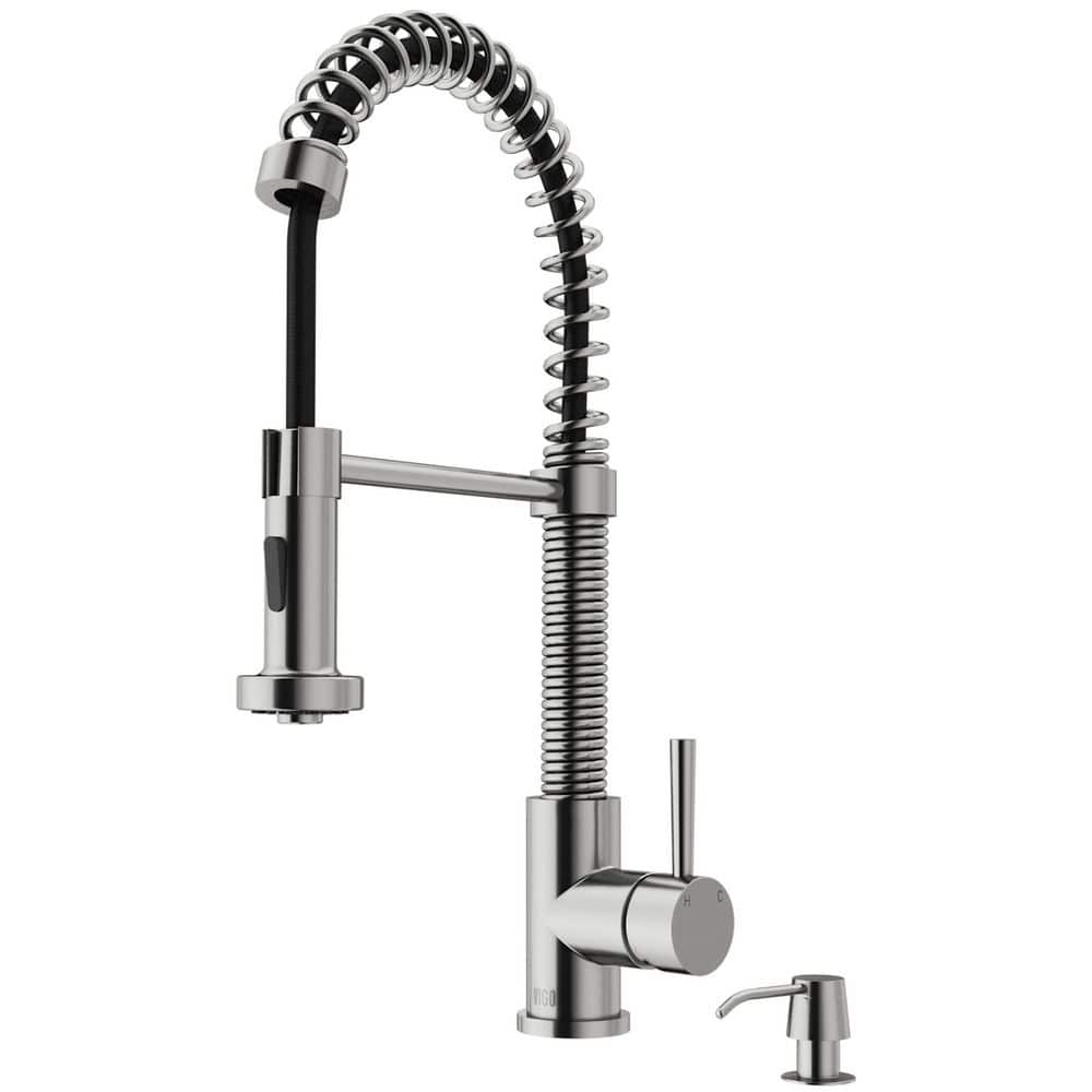 VIGO Edison Single Handle Pull-Down Sprayer Kitchen Faucet Set