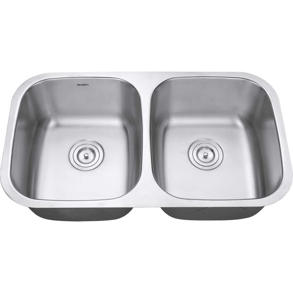 Ruvati 32-inch Stainless Steel Double Bowl Undermount Kitchen Sink