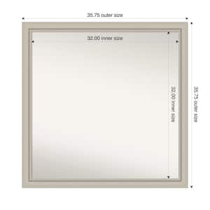 Romano Silver Narrow 35.75 in. x 35.75 in. Custom Non-Beveled Wood Framed Bathroom Vanity Wall Mirror