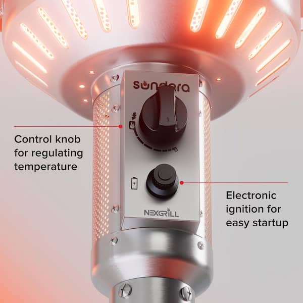 Nexgrill 48,000 BTU Stainless Steel Propane Patio Heater with