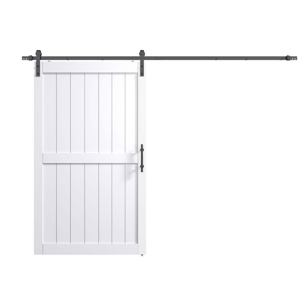 White 48" x 84" MDF Barn Door with Sliding Hardware Kit