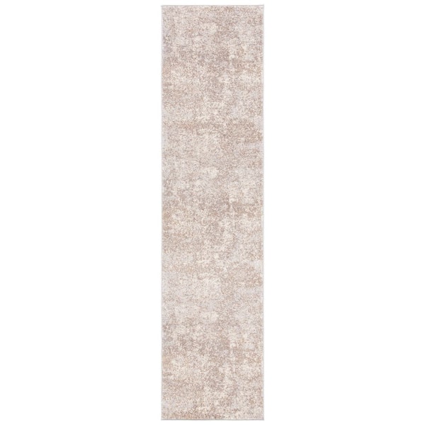Madison Grey/Beige 2 ft. x 18 ft. Geometric Medallion Runner Rug
