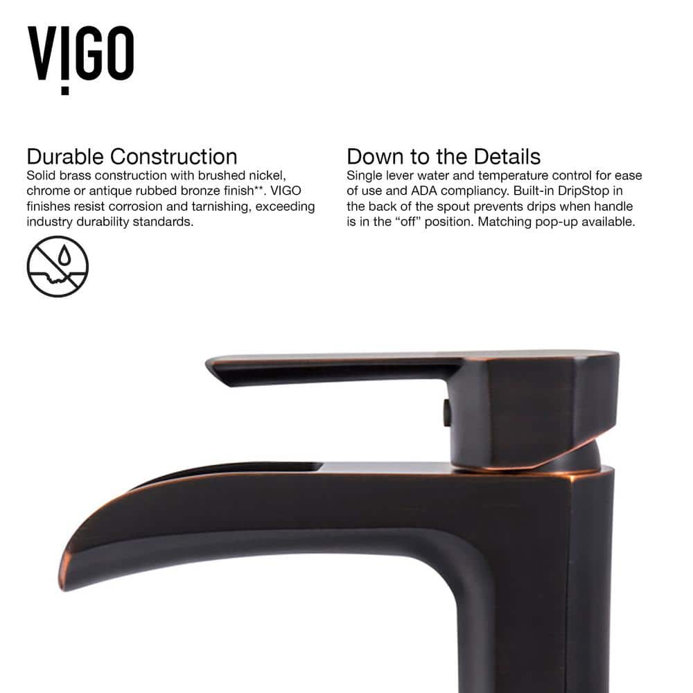 Russet Brown Tempered Glass Vessel Bathroom Sink with Antique Bronze Faucet