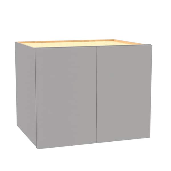 Hargrove 36 in. W x 24 in. D x 18 in. H Assembled Plywood Wall Bridge Kitchen Cabinet in Veiled Gray with Soft Close