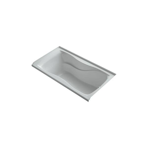KOHLER Hourglass 5 ft. Alcove Bath with Right-hand Drain in Ice Grey