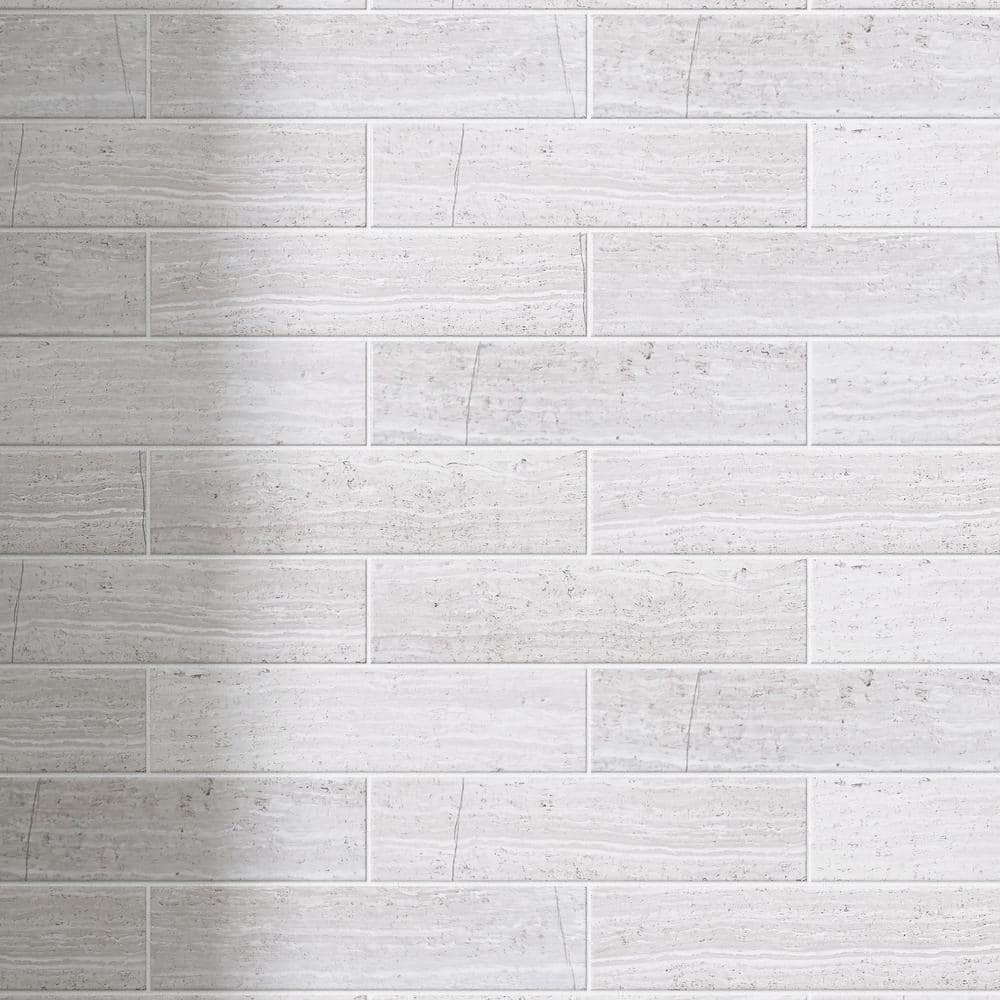 Natural Wooden White 1.89 in. x 7.8 Subway Polished Marble Tile Sample price history on PriceWatchPro
