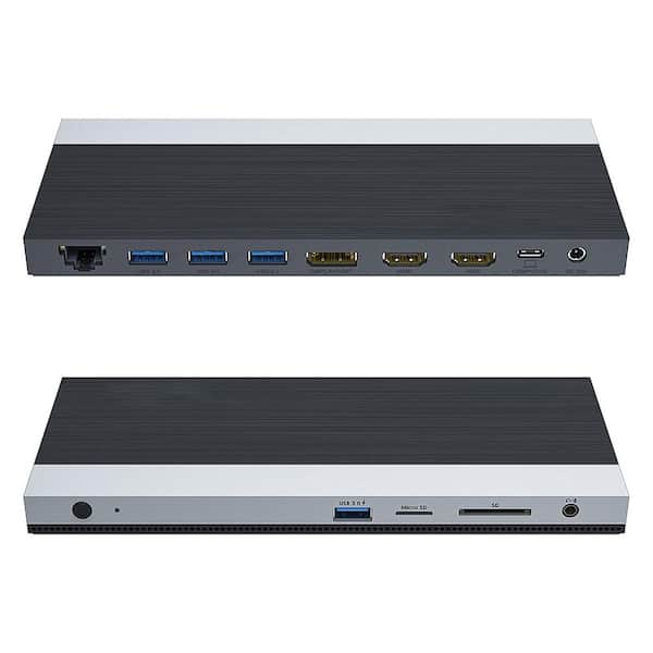 Lukyamzn USB C Docking Station 4K Triple Display 2-HDMI 1 DisplayPort 100W Charging Gigabit Ethernet 4-USB 3.0 SD/TF Slots Audio