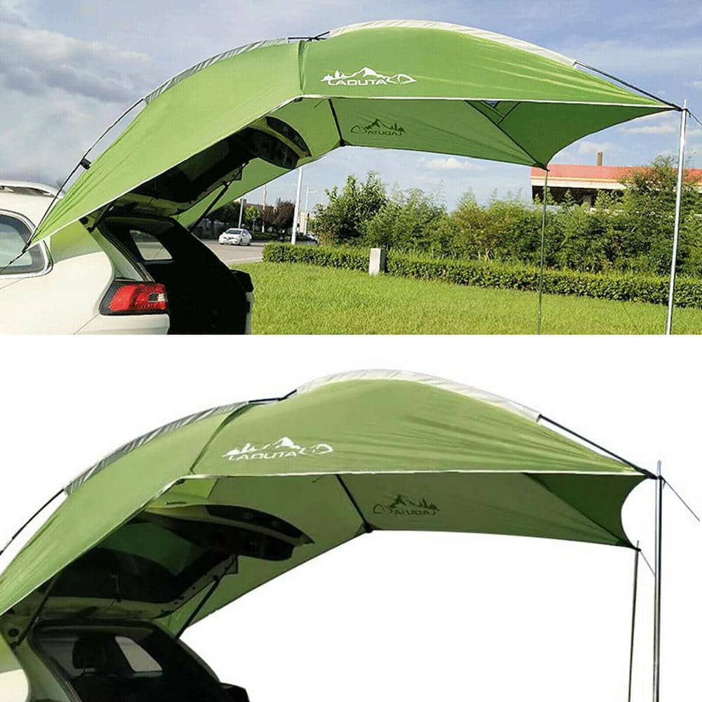2 Pcs Camping Travel Canopy Tent Awning Pole Kit Iron Rod Frame Sun Shelter 
