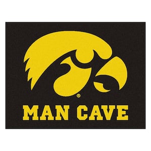 University of Iowa Black Man Cave 3 ft. x 4 ft. Area Rug