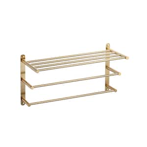 3-Tier Wall Mounted Towel Rack in Brushed Gold