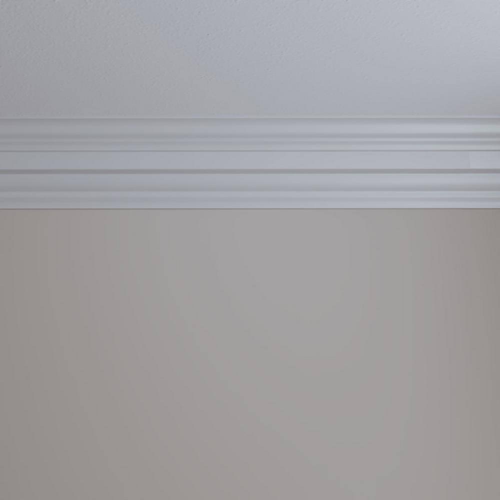 Alexa Smooth White Polyurethane Crown Moulding 94.5"