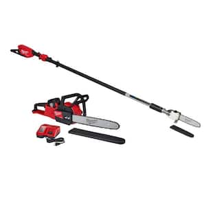 M18 FUEL 10 in. 18V Lithium-Ion Brushless Electric Cordless Telescoping Pole Saw w/16 in. Chainsaw Kit (2-Tool)