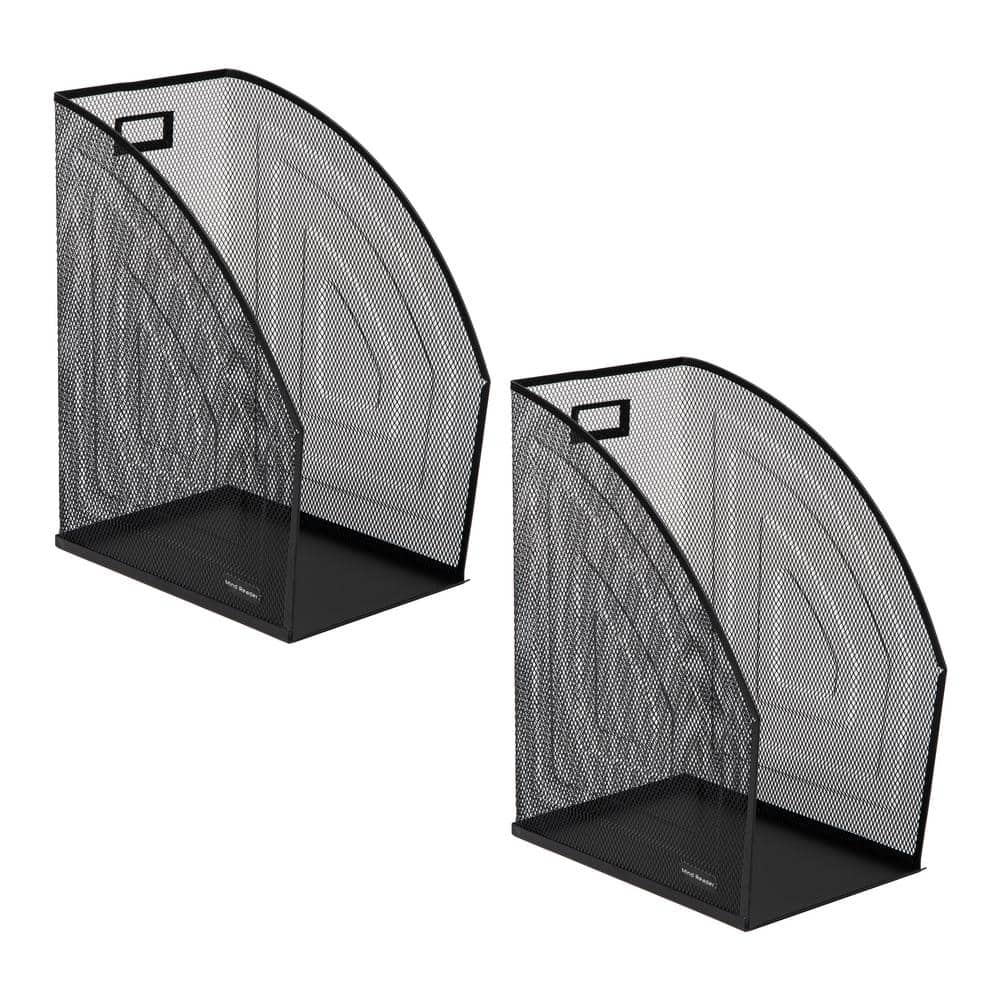 6.25 in. L x 10 in. W x 12.5 in. H Set of 2 Vertical File Storage Desktop Organizer Black Metal price history on PriceWatchPro