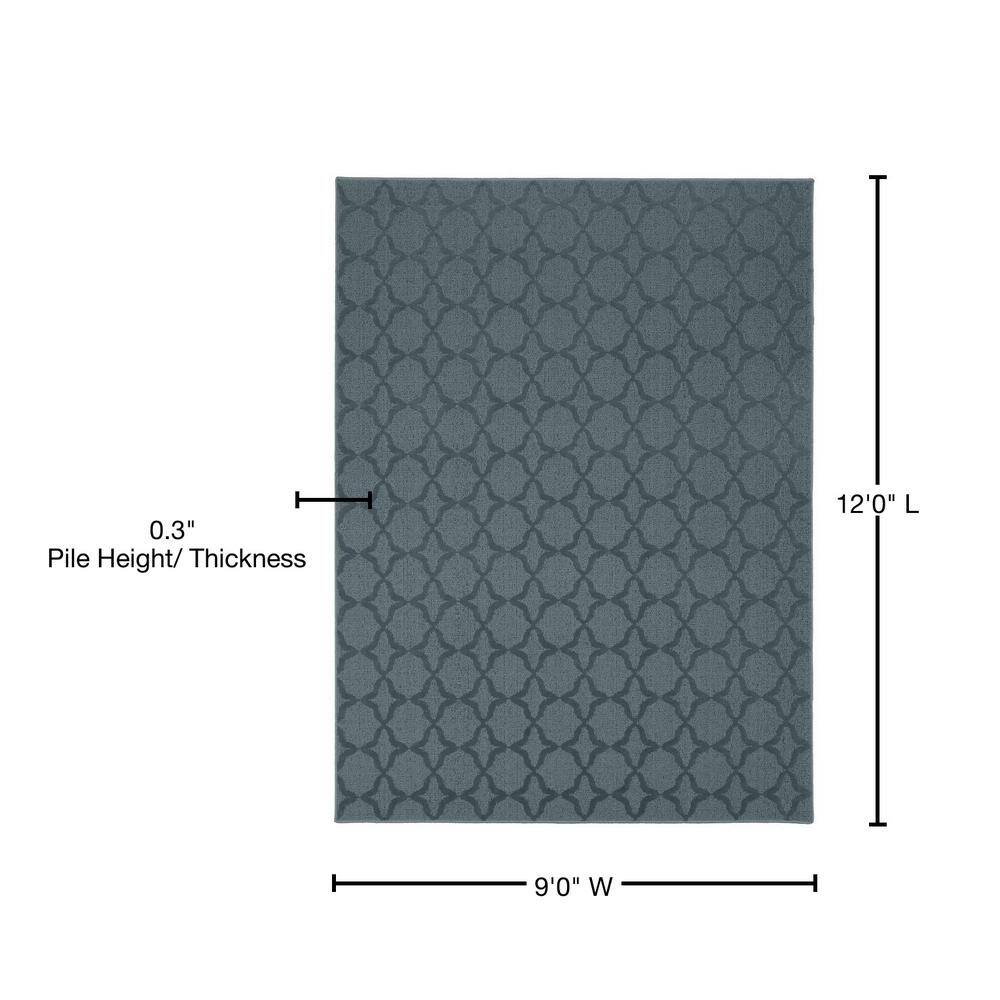 Sparta Gray Trellis 9' x 12' Tufted Rectangular Area Rug