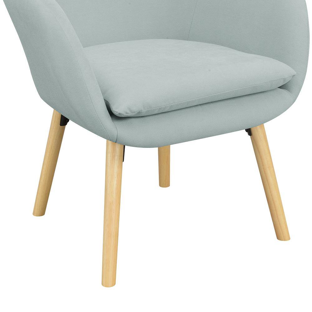 Charlotte Sea Foam Blue Velvet Wood Accent Chair