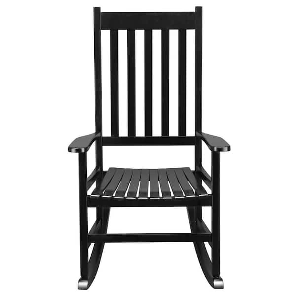 Black Wood Outdoor Rocking Chair