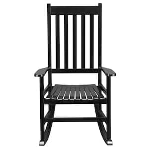 Black Wood Outdoor Rocking Chair