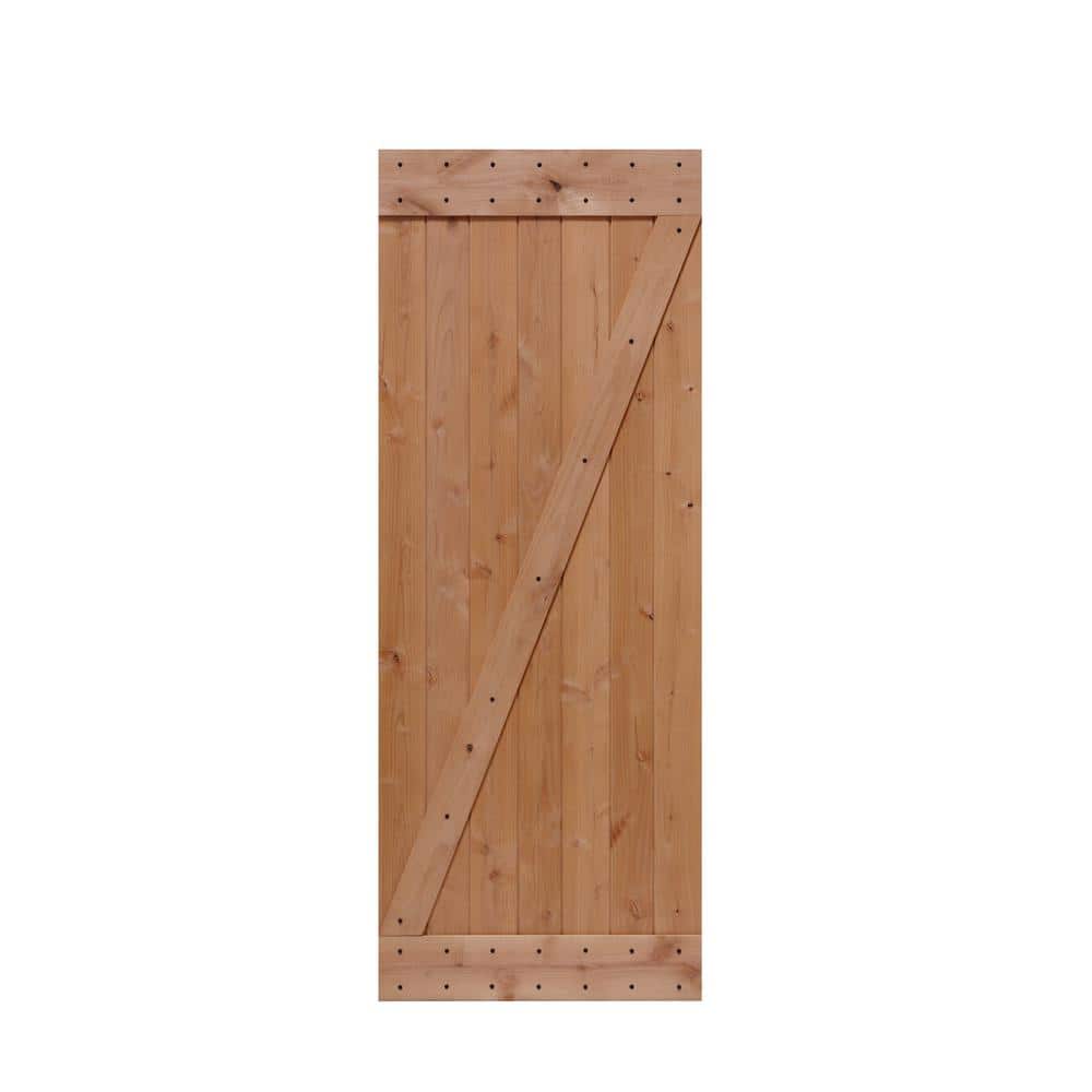 doorzo 公式アカウント42 LUBANN 32 in. x 84 in. Ready-to-Assemble Z-Brace Hardwood Knotty