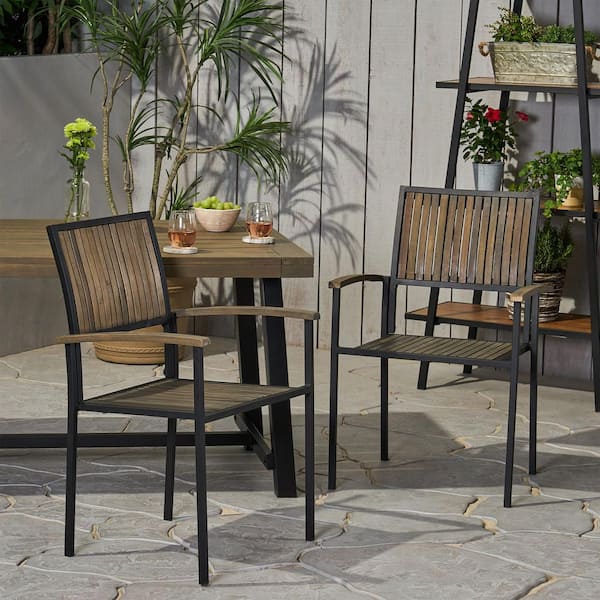 Coporesell Grey Outdoor Dining Chair Set of 2