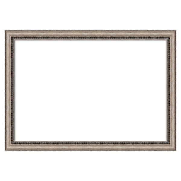 Amanti Art Lyla Ornate Silver 40 in. x 28 in. Polystyrene Framed Dry Erase Magnetic Memo Board