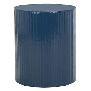 Enchantment 16 in. Navy Blue Round Metal End Table