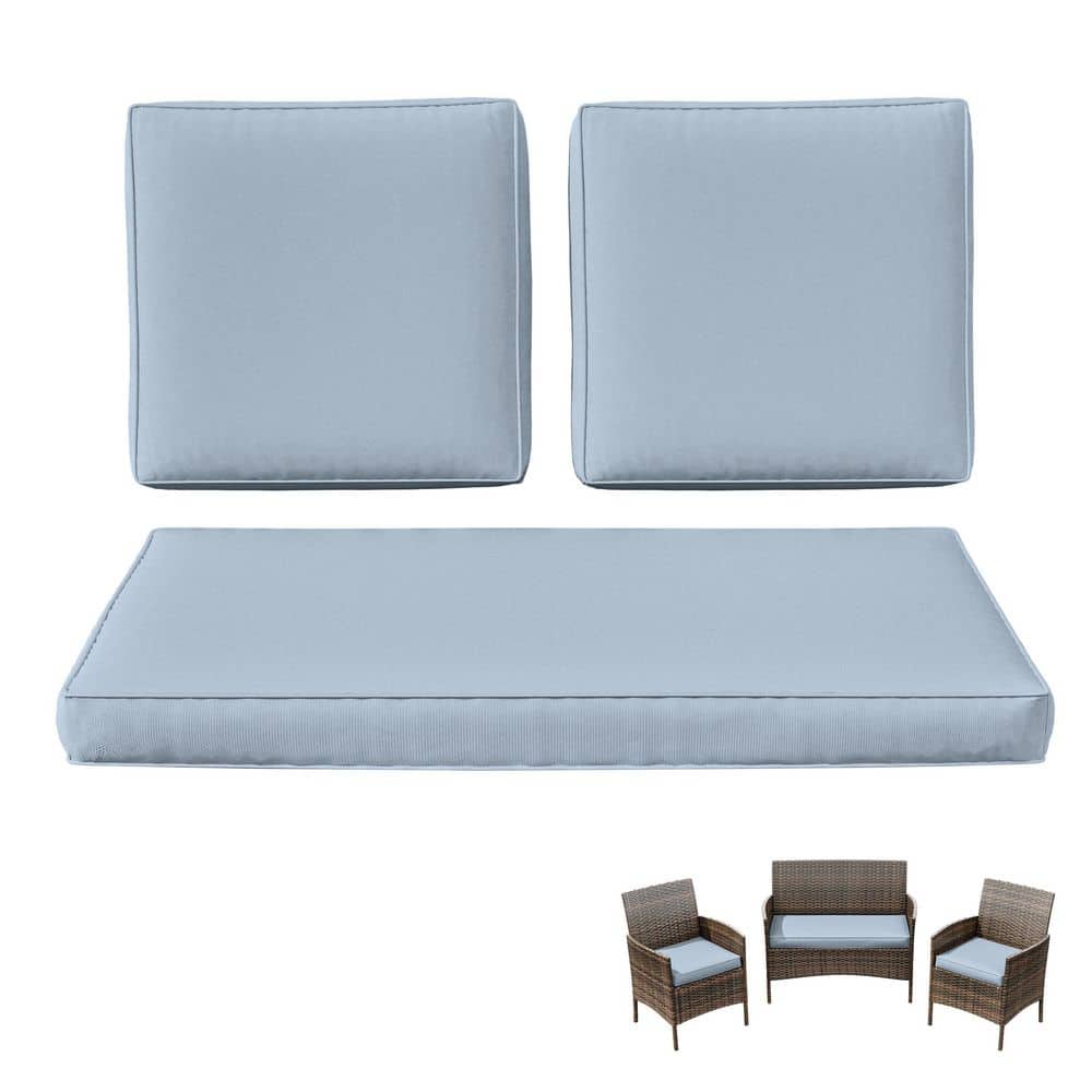 36 in. x 18 in. (3-Piece) Outdoor Patio Replacement Seat Cushions Fit for Loveseat Sofa Lounge Chair Furniture Sky Blue price history on PriceWatchPro