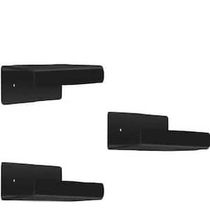 4 in. W x 4 in. D Small Floating Shelf for Wall Storage, Decorative Wall Shelf for Living Room Black (3-Pack)