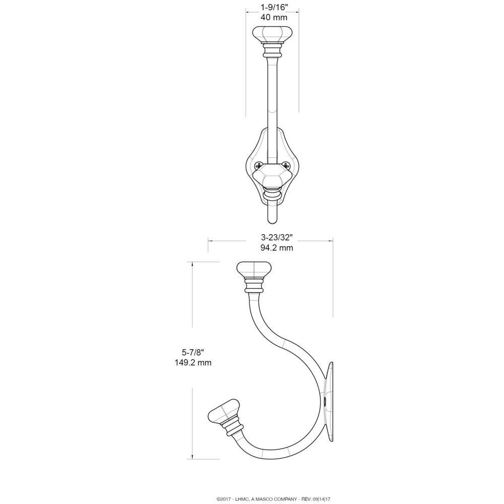 Stainless Steel and Clear Acrylic Double Robe Hook
