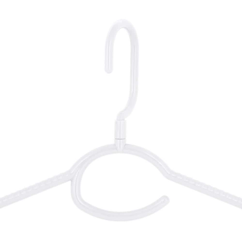 White Heavyweight Plastic 360 Swivel Neck Hangers, 5-Pack