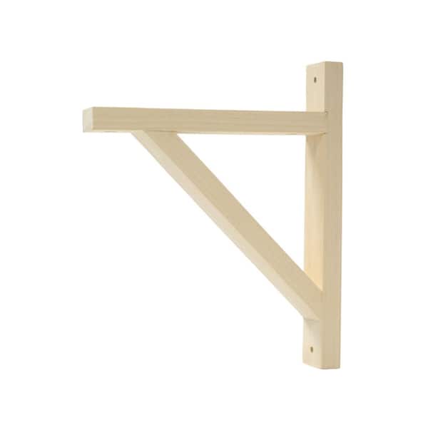 Artisan Angle Bracket 1.25 in. x 9 in. x 7.5 in. Unfinished Pine Wood - Bracket w/ Pre-Drilled Holes and Mount Screws
