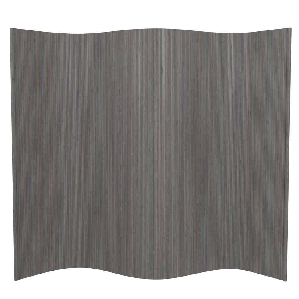 Gray Bamboo Wave 72.25" Room Divider Screen