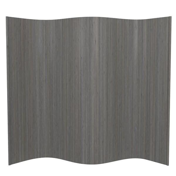 Bamboo Wave 72.25 in. Grey Room Divider