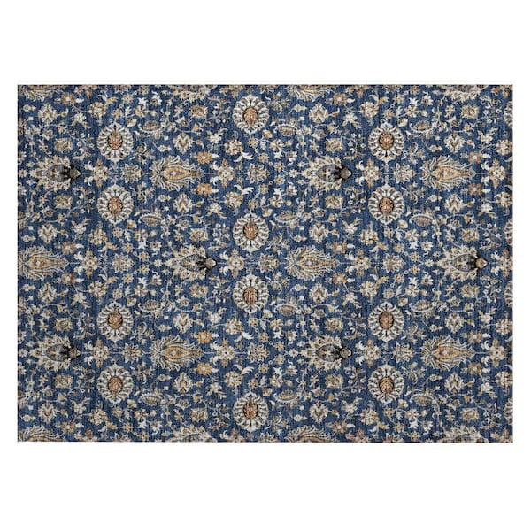 Chantille Machine Washable Indoor/Outdoor Abstract ACN2192 Navy 1 ft. 8 in. x 2 ft. 6 in. Accent Rug