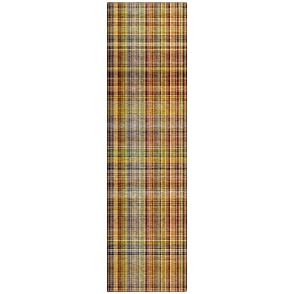 Chantille ACN541 Paprika 2 ft. 3 in. x 7 ft. 6 in. Machine Washable Indoor/Outdoor Geometric Runner Rug