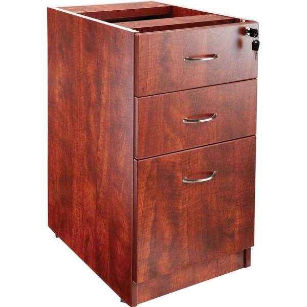 Lorell Essentials Cherry Hanging Fixed Pedestals File Cabinet