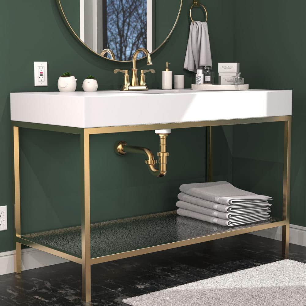 Brushed Gold Decorative ABS P-Trap with Reducer Washer