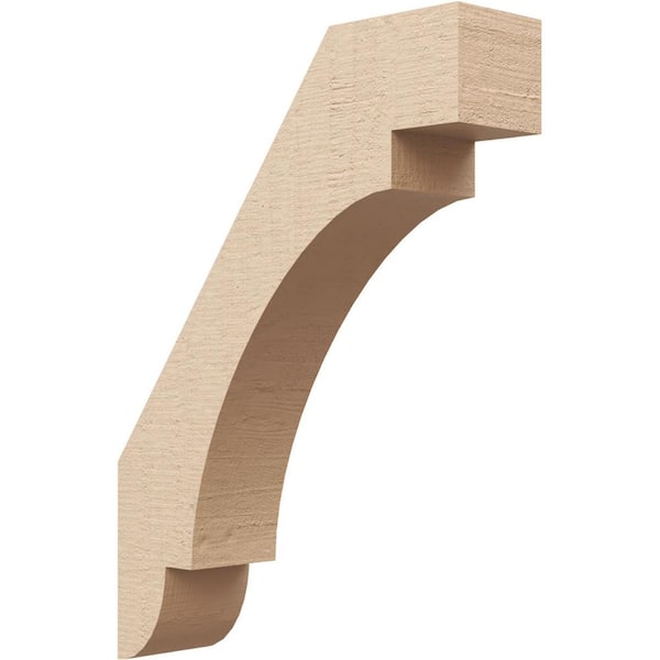 Ekena Millwork 3 in. x 16 in. x 12 in. Aspen Rough Cedar Woodgrain Timberthane Polyurethane Knee Brace, Primed