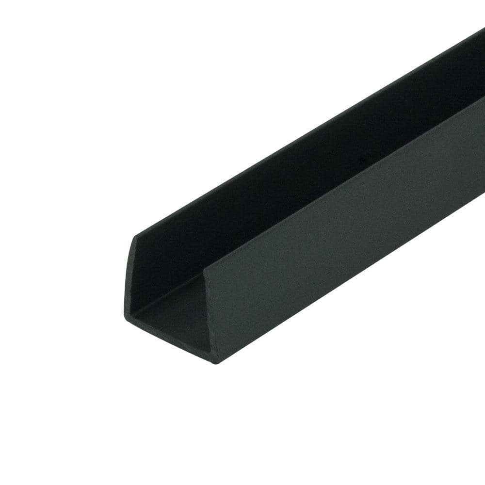1/2 in. D x 1/2 in. W x 48 in. L Black Styrene Plastic U-Channel Moulding F