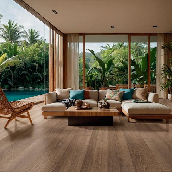 Highmarket 12 MIL x 7 in. x 60 in. Scratch Resistant Click Lock Rigid Core Waterproof Vinyl Flooring(26.73 sq. ft./Case)