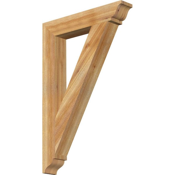 Ekena Millwork 4 in. x 36 in. x 24 in. Western Red Cedar Traditional Rough Sawn Bracket