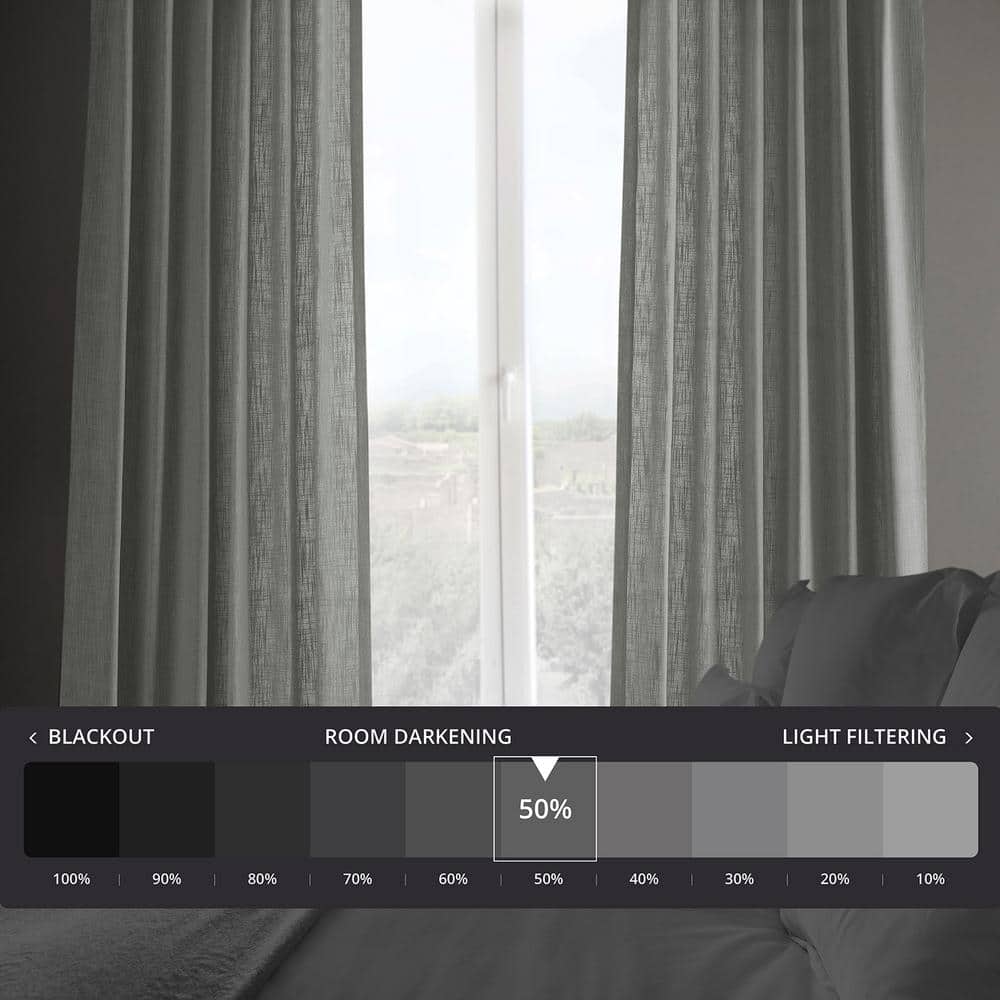 Ash Grey Sheer Linen Polyester Window Panel 50" x 84"