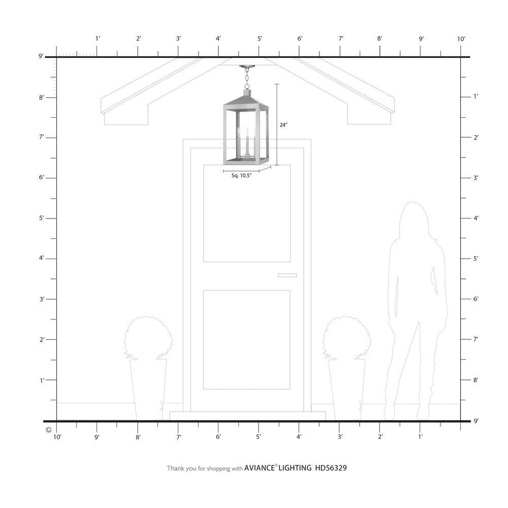 Nyack Modern Black Nickel 3-Light Indoor/Outdoor LED Pendant