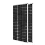 2Pcs 100-Watt 12-Volt Monocrystalline Solar Panel with High-Efficiency Module for RV Battery Boat Caravan Solar System