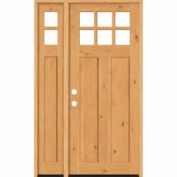 Krosswood Doors 64 in. x 96 in. Craftsman Alder 9-Lite Clear Low-E