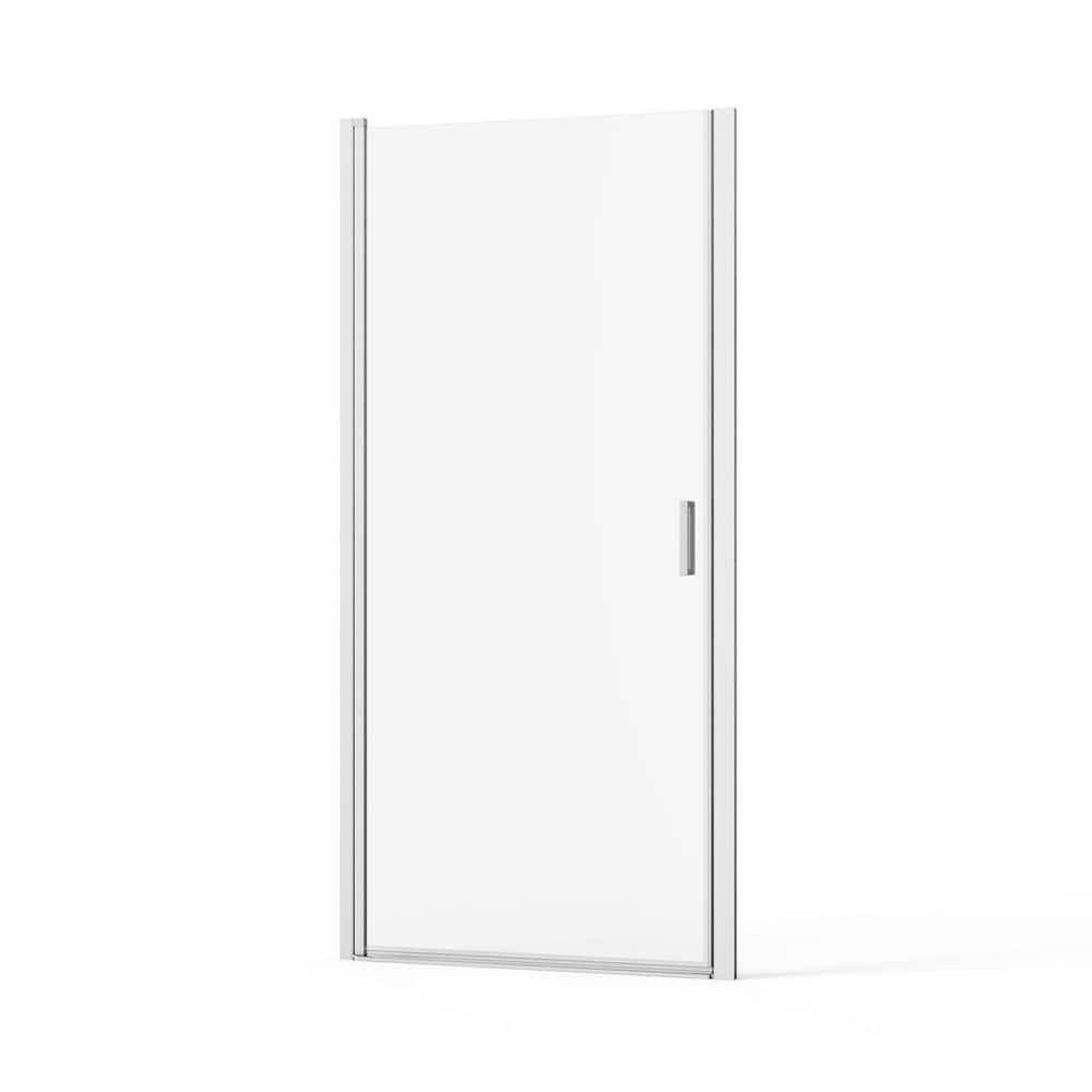 34 in. W x 72 in. H Pivot Semi-Frameless Shower Door in Chrome with Clear Tempered Glass price history on PriceWatchPro