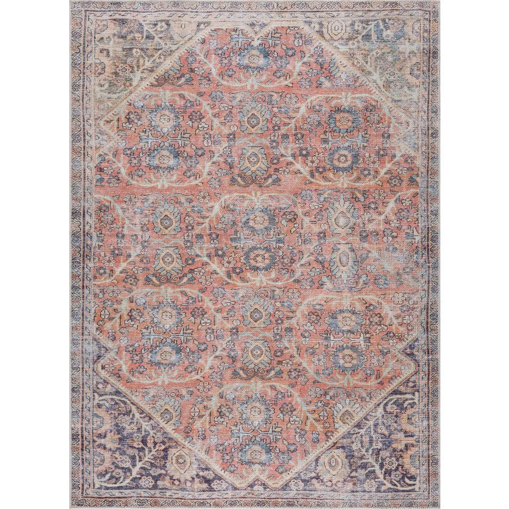 Hauteloom Urpi Rose & Brown Washable Area Rug